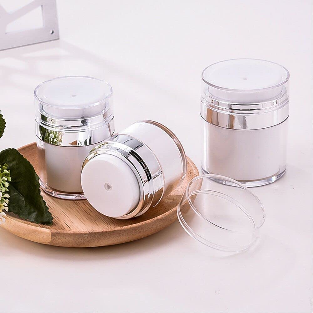 Airless Pump Jars 30ML,Empty Refillable Cosmetic Air Pump Acrylic Bottles Airless Lotion Face Cream Dispenser Containers Makeup Vials Accessories Leak-Proof DIY Travel Cans Press Style Airless Pump Jars 30ML,Empty Refillable Cosmetic Air Pump Acrylic Bottles Airless Lotion Face Cream Dispenser Containers Makeup Vials Accessories Leak-Proof DIY Travel Cans Press Style